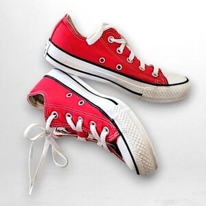 Converse All Star Red Chuck Taylor Womens Low Top Sneakers
